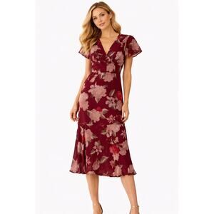 Dee elly Elegant Floral midi dress mermaid size medium